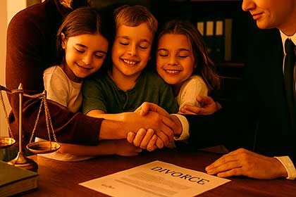 Abogado de familia defendiendo custodia