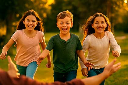 Padre o madre protegiendo a sus hijos